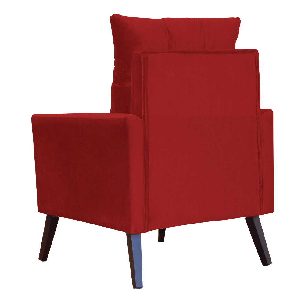 Kit 02 Poltronas Ligia Requinte Suede Vermelho - DS Estofados