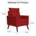 Kit 02 Poltronas Ligia Requinte Suede Vermelho - DS Estofados