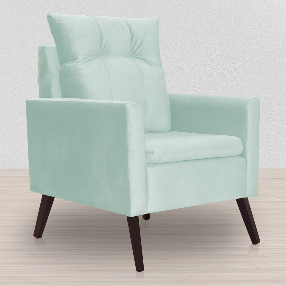 Kit 02 Poltronas Ligia Requinte Veludo Acqua - DS Estofados