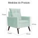 Kit 02 Poltronas Ligia Requinte Veludo Acqua - DS Estofados