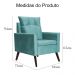 Kit 02 Poltronas Ligia Requinte Veludo Azul Turquesa - DS Estofados