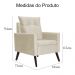 Kit 02 Poltronas Ligia Requinte Veludo Bege - DS Estofados