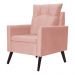 Kit 02 Poltronas Ligia Requinte Veludo Rosa - DS Estofados