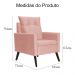 Kit 02 Poltronas Ligia Requinte Veludo Rosa - DS Estofados