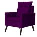 Kit 02 Poltronas Ligia Requinte Veludo Roxo - DS Estofados