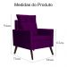 Kit 02 Poltronas Ligia Requinte Veludo Roxo - DS Estofados