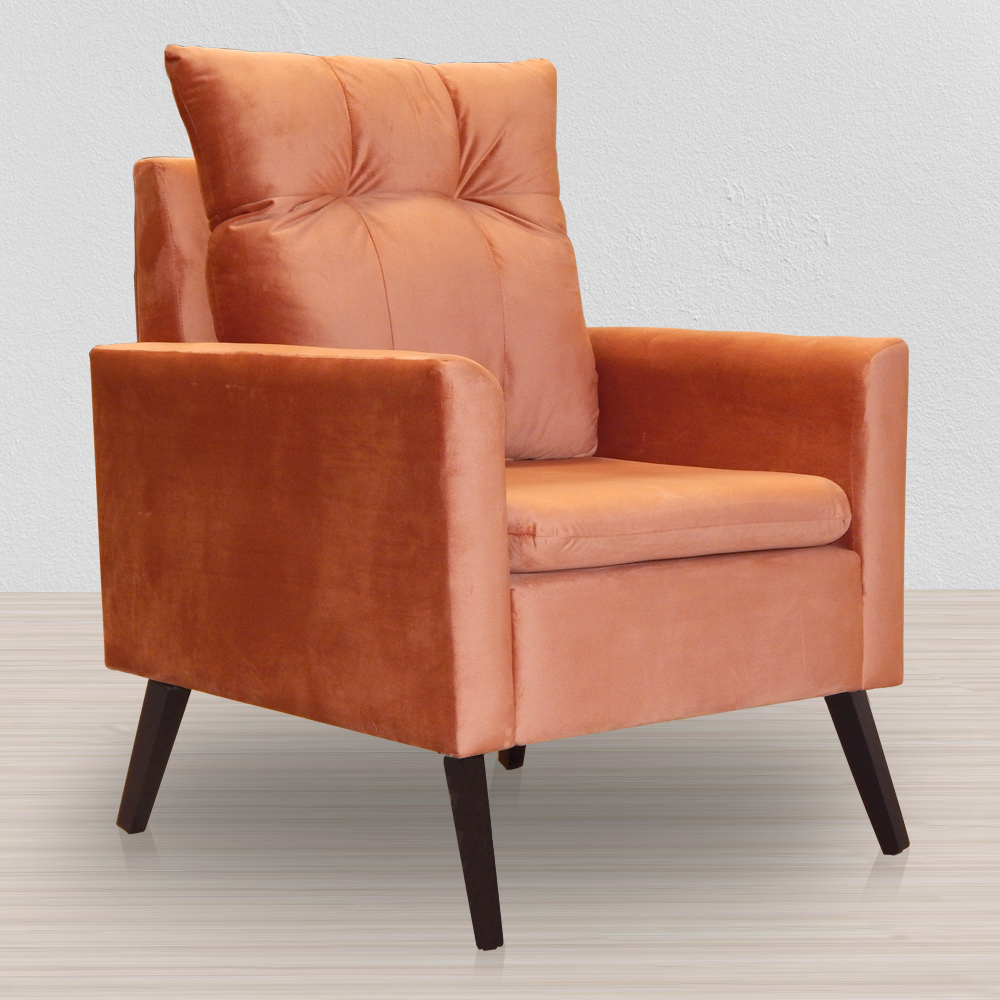 Kit 02 Poltronas Ligia Requinte Veludo Terracota - DS Estofados