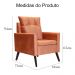 Kit 02 Poltronas Ligia Requinte Veludo Terracota - DS Estofados