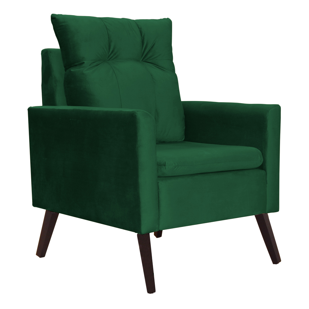 Kit 02 Poltronas Ligia Requinte Veludo Verde - DS Estofados