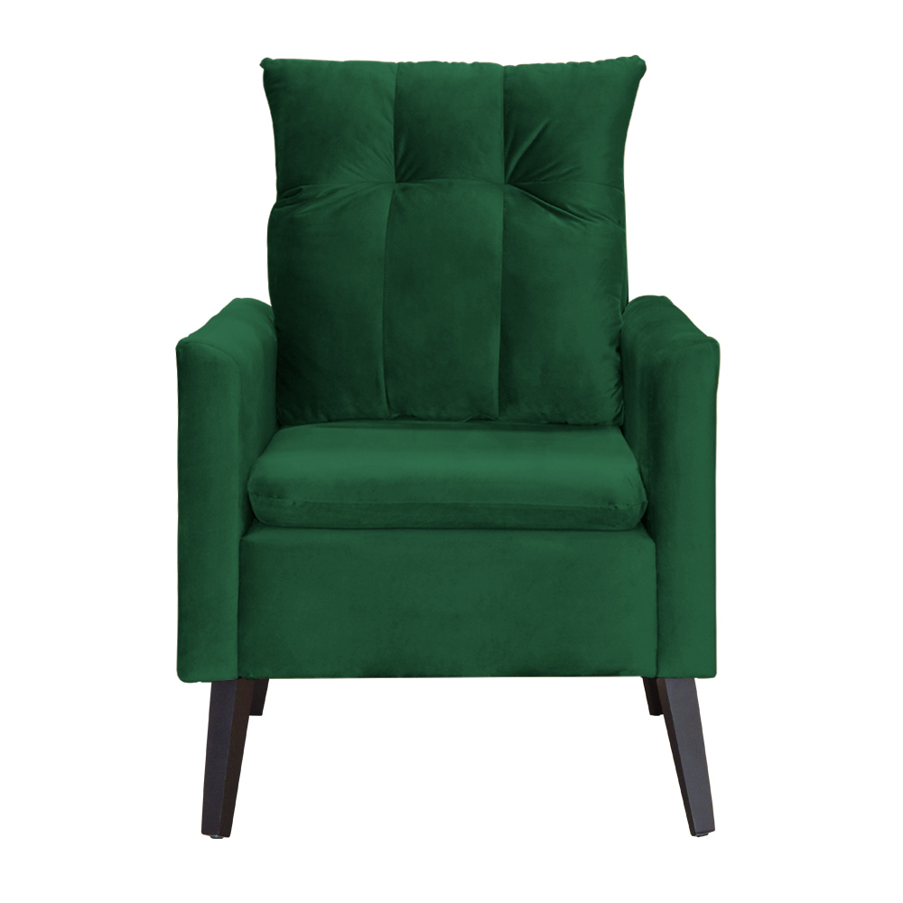Kit 02 Poltronas Ligia Requinte Veludo Verde - DS Estofados