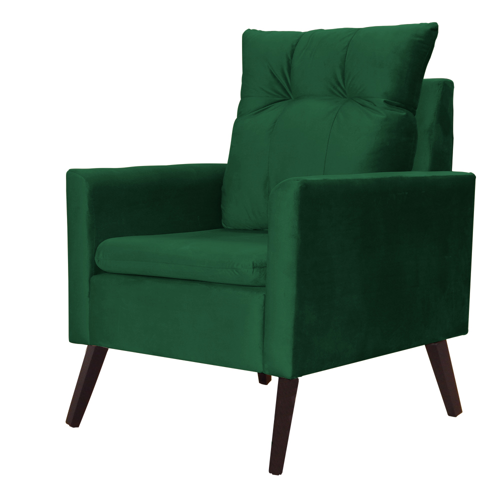 Kit 02 Poltronas Ligia Requinte Veludo Verde - DS Estofados