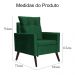 Kit 02 Poltronas Ligia Requinte Veludo Verde - DS Estofados