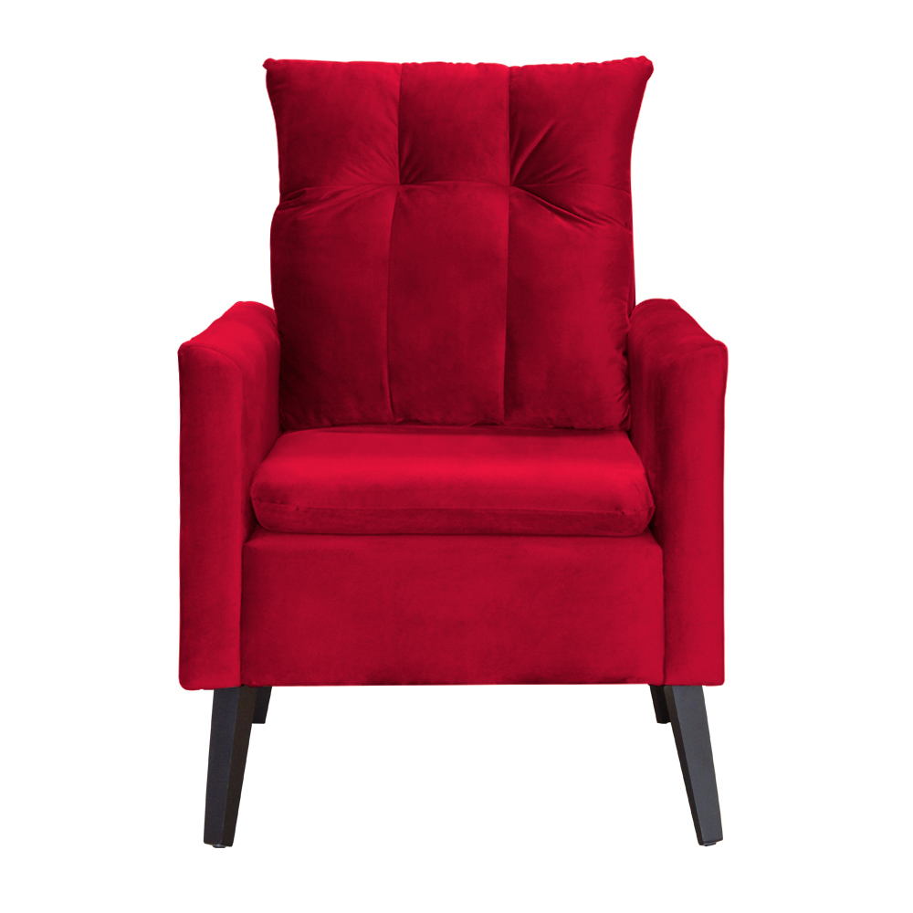 Kit 02 Poltronas Ligia Requinte Veludo Vermelho - DS Estofados