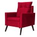 Kit 02 Poltronas Ligia Requinte Veludo Vermelho - DS Estofados