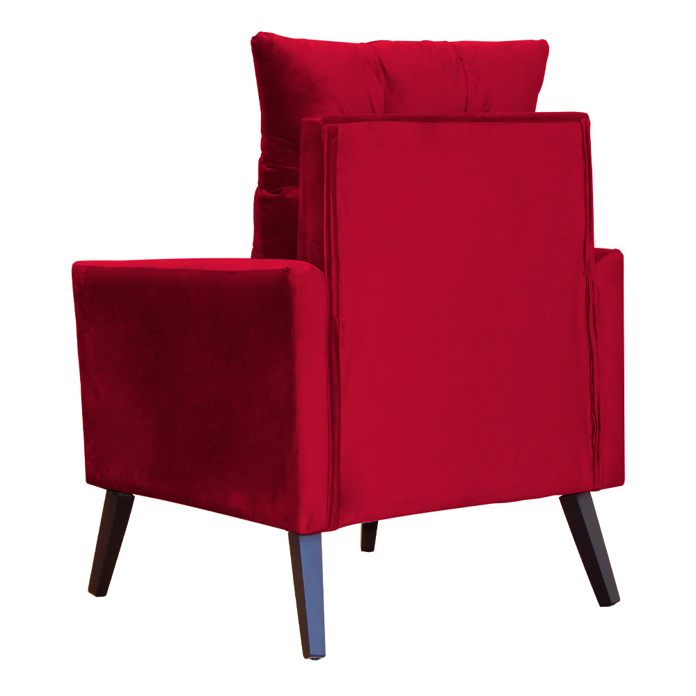 Kit 02 Poltronas Ligia Requinte Veludo Vermelho - DS Estofados