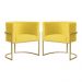 Kit 02 Poltronas Luana Para Sala Suede Amarelo - DS Estofados
