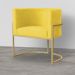 Kit 02 Poltronas Luana Para Sala Suede Amarelo - DS Estofados