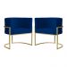 Kit 02 Poltronas Luana Para Sala Suede Azul Marinho - DS Estofados