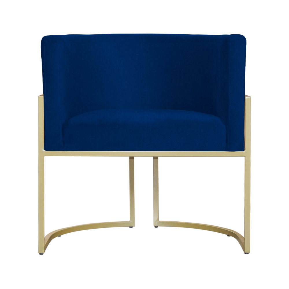 Kit 02 Poltronas Luana Para Sala Suede Azul Marinho - DS Estofados