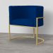 Kit 02 Poltronas Luana Para Sala Suede Azul Marinho - DS Estofados