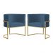 Kit 02 Poltronas Luana Para Sala Suede Azul Royal - DS Estofados