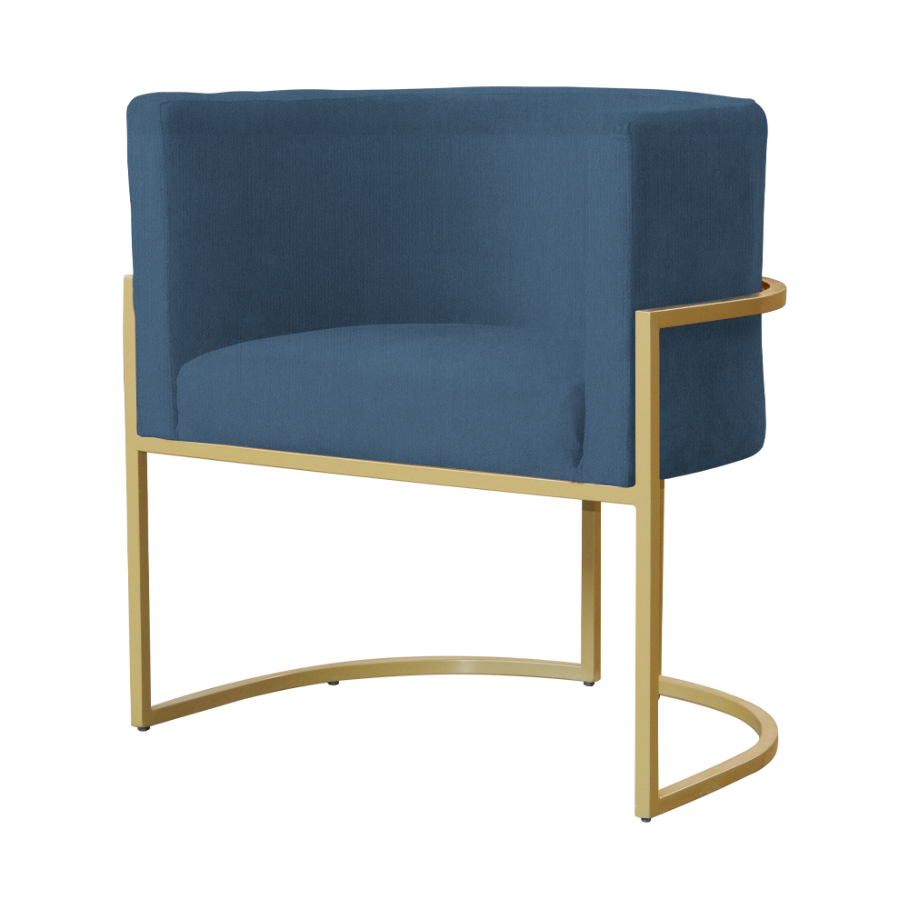 Kit 02 Poltronas Luana Para Sala Suede Azul Royal - DS Estofados
