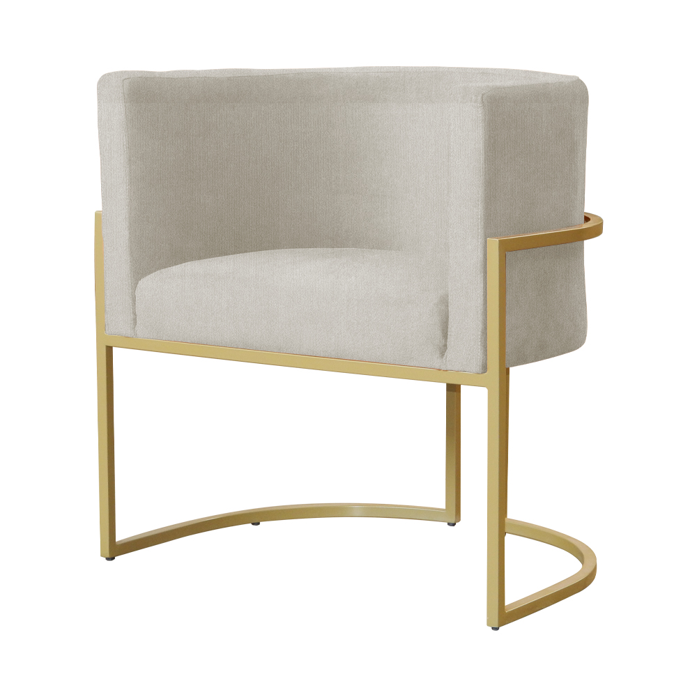 Kit 02 Poltronas Luana Para Sala Suede Bege - DS Estofados