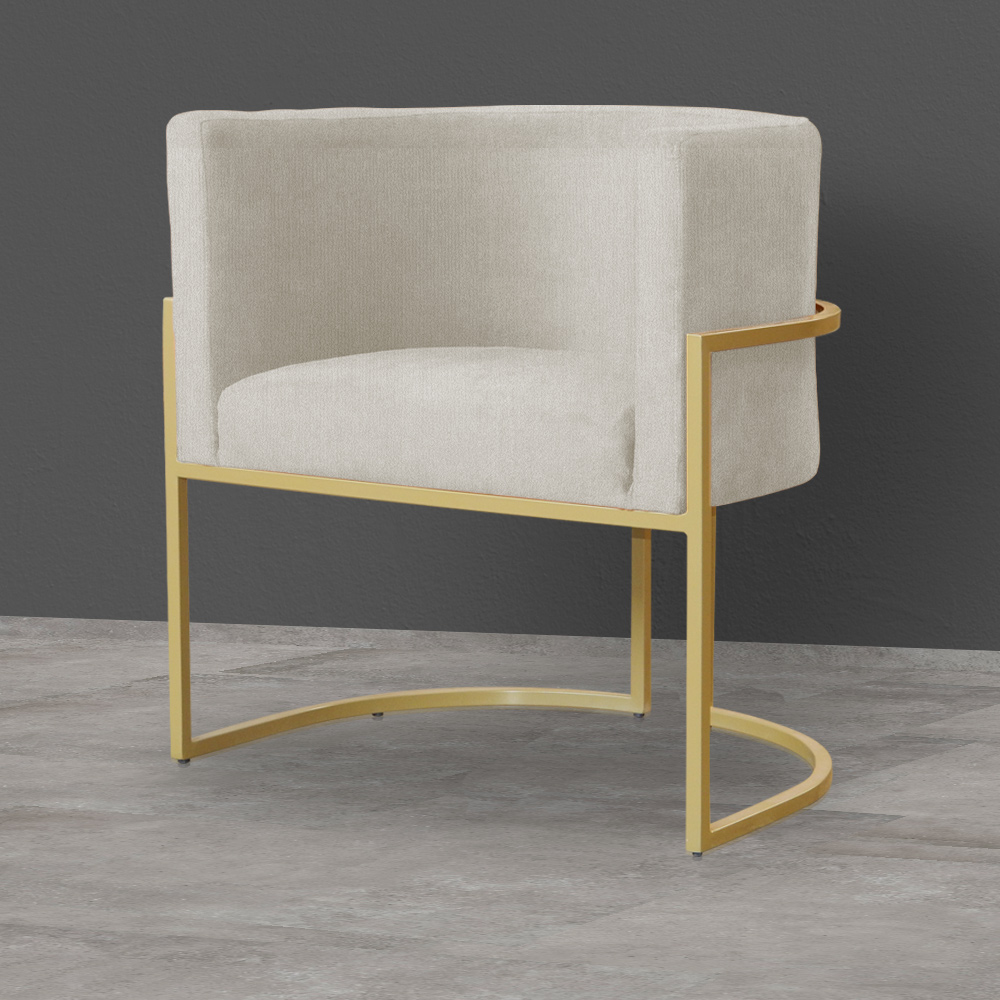 Kit 02 Poltronas Luana Para Sala Suede Bege - DS Estofados