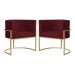 Kit 02 Poltronas Luana Para Sala Suede Bordô - DS Estofados