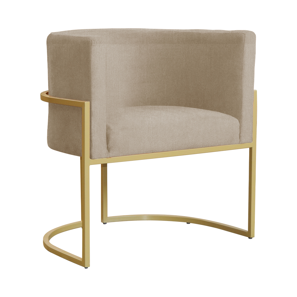 Kit 02 Poltronas Luana Para Sala Suede Cappuccino - DS Estofados