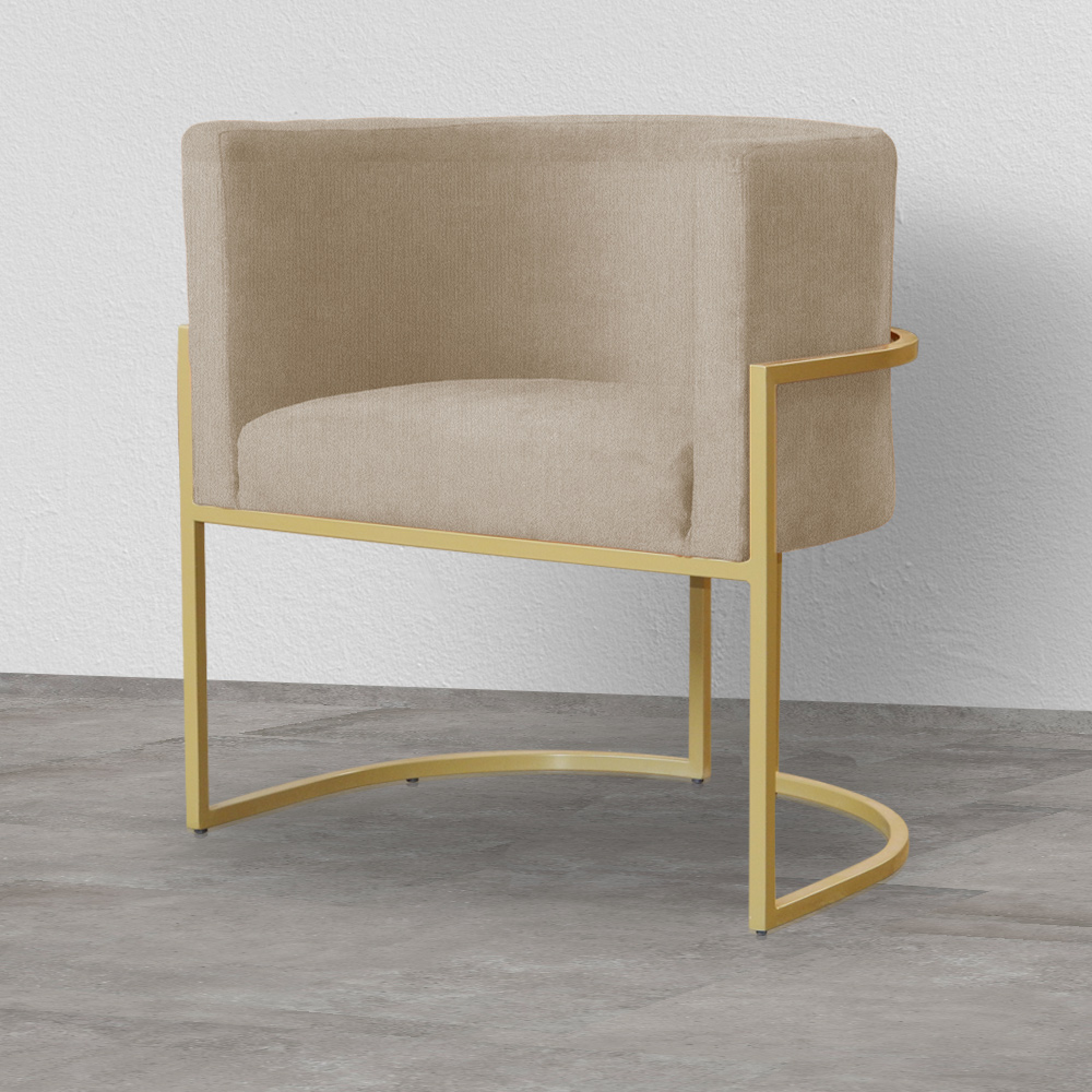 Kit 02 Poltronas Luana Para Sala Suede Cappuccino - DS Estofados