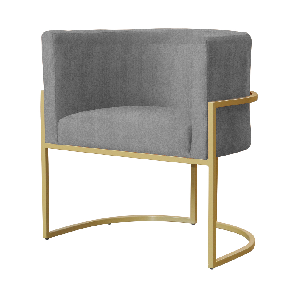 Kit 02 Poltronas Luana Para Sala Suede Cinza - DS Estofados