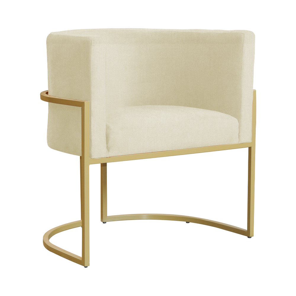 Kit 02 Poltronas Luana Para Sala Suede Marfim - DS Estofados