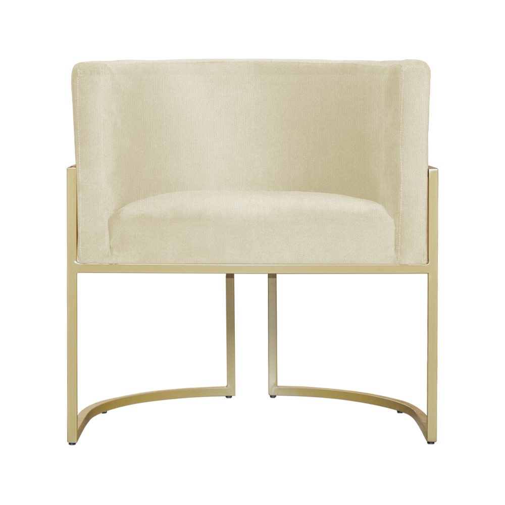 Kit 02 Poltronas Luana Para Sala Suede Marfim - DS Estofados
