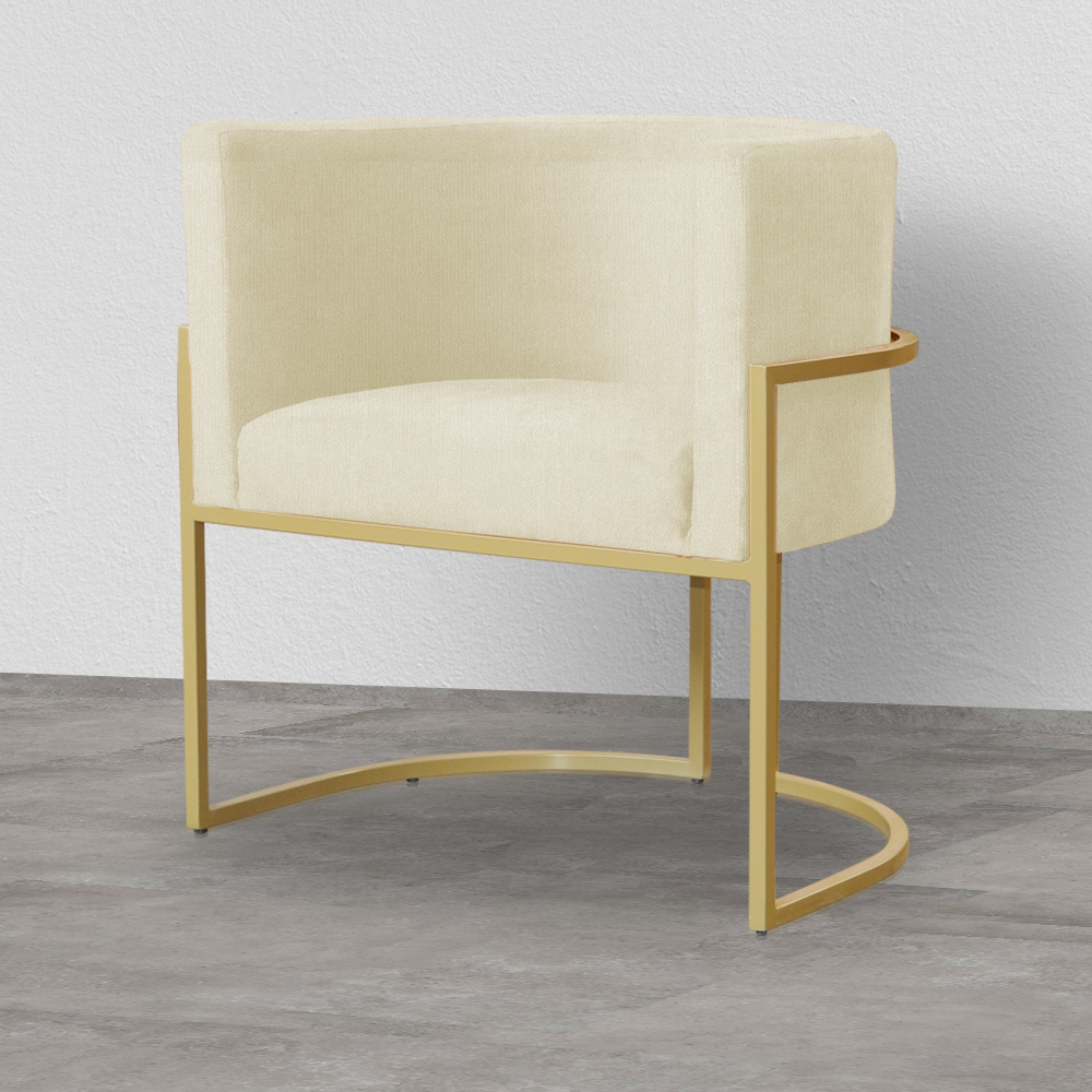 Kit 02 Poltronas Luana Para Sala Suede Marfim - DS Estofados