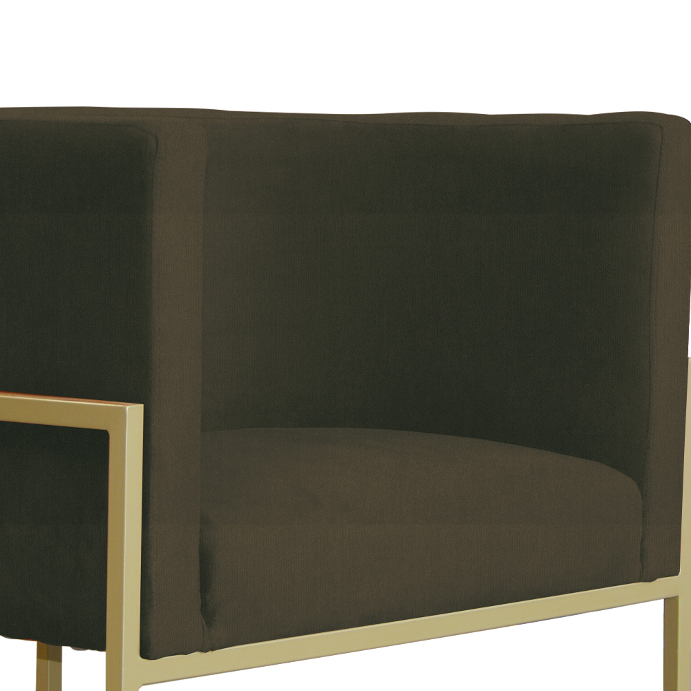 Kit 02 Poltronas Luana Para Sala Suede Marrom - DS Estofados