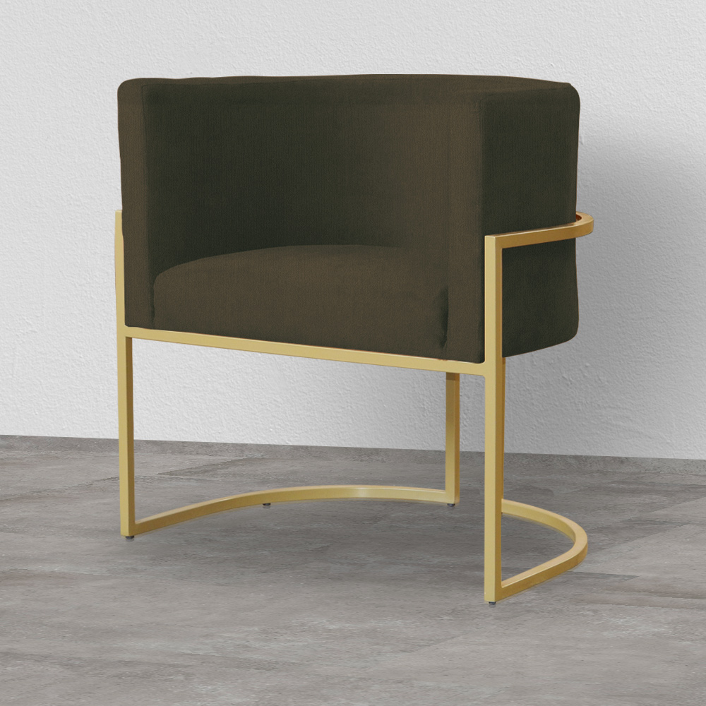 Kit 02 Poltronas Luana Para Sala Suede Marrom - DS Estofados