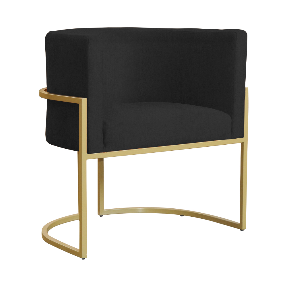 Kit 02 Poltronas Luana Para Sala Suede Preto - DS Estofados