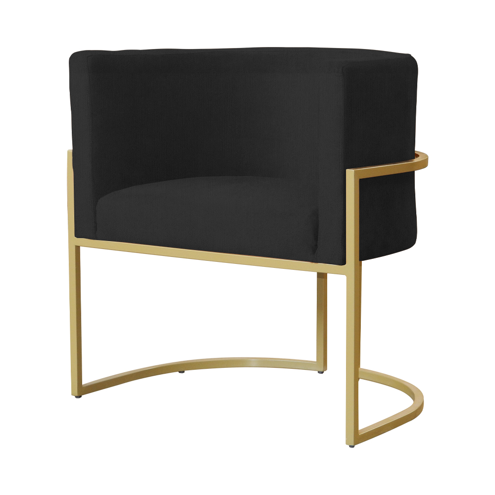 Kit 02 Poltronas Luana Para Sala Suede Preto - DS Estofados