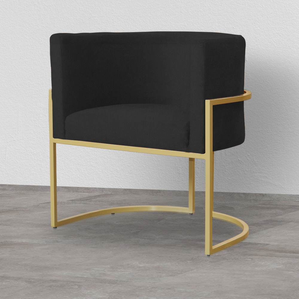 Kit 02 Poltronas Luana Para Sala Suede Preto - DS Estofados