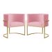 Kit 02 Poltronas Luana Para Sala Suede Rosa - DS Estofados