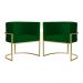Kit 02 Poltronas Luana Para Sala Suede Verde - DS Estofados