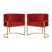 Kit 02 Poltronas Luana Para Sala Suede Vermelho - DS Estofados