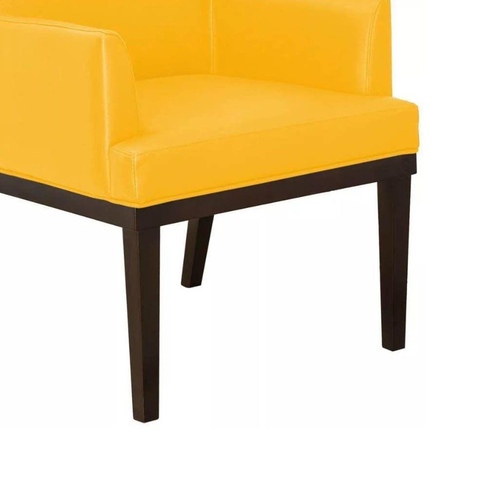 Kit 02 Poltronas Vitória Sala e Recepção Napa Amarelo - DS Estofados