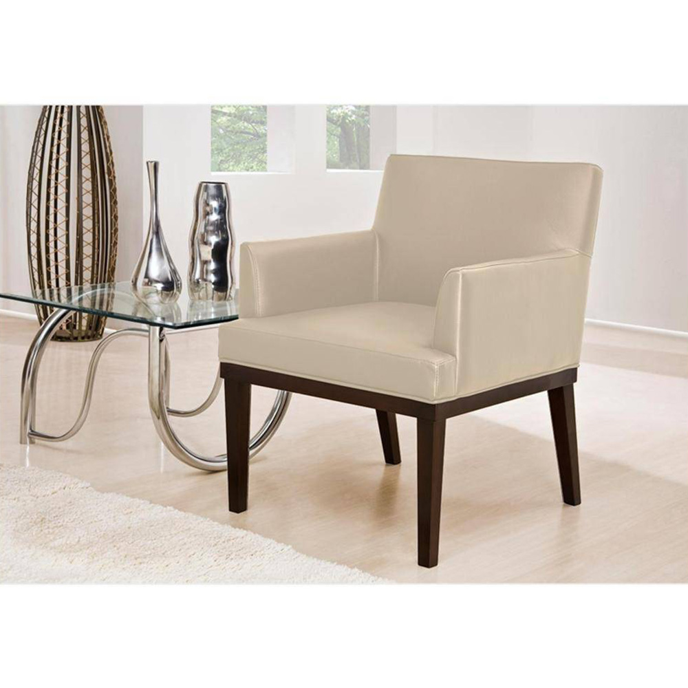 Kit 02 Poltronas Vitória Sala e Recepção Napa Bege - DS Estofados