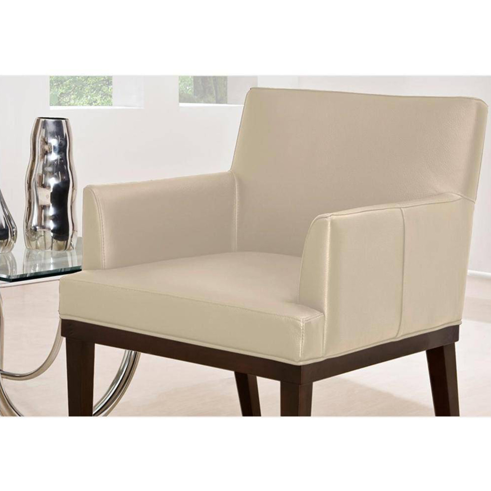 Kit 02 Poltronas Vitória Sala e Recepção Napa Bege - DS Estofados