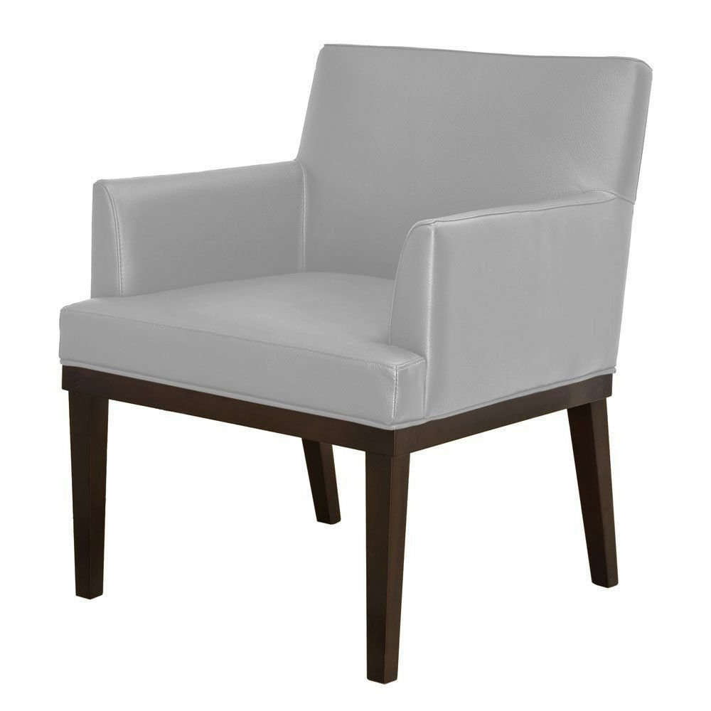Kit 02 Poltronas Vitória Sala e Recepção Napa Cinza - DS Estofados