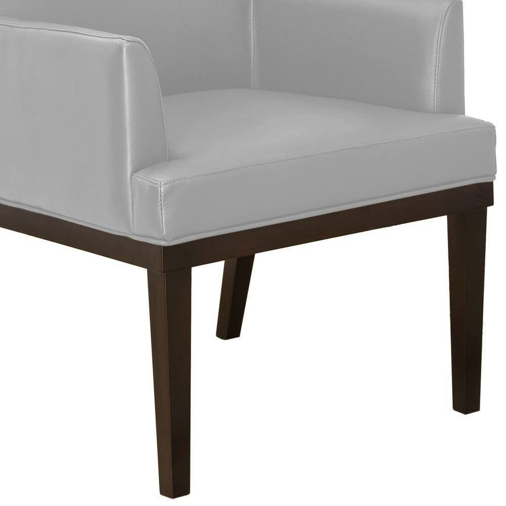 Kit 02 Poltronas Vitória Sala e Recepção Napa Cinza - DS Estofados