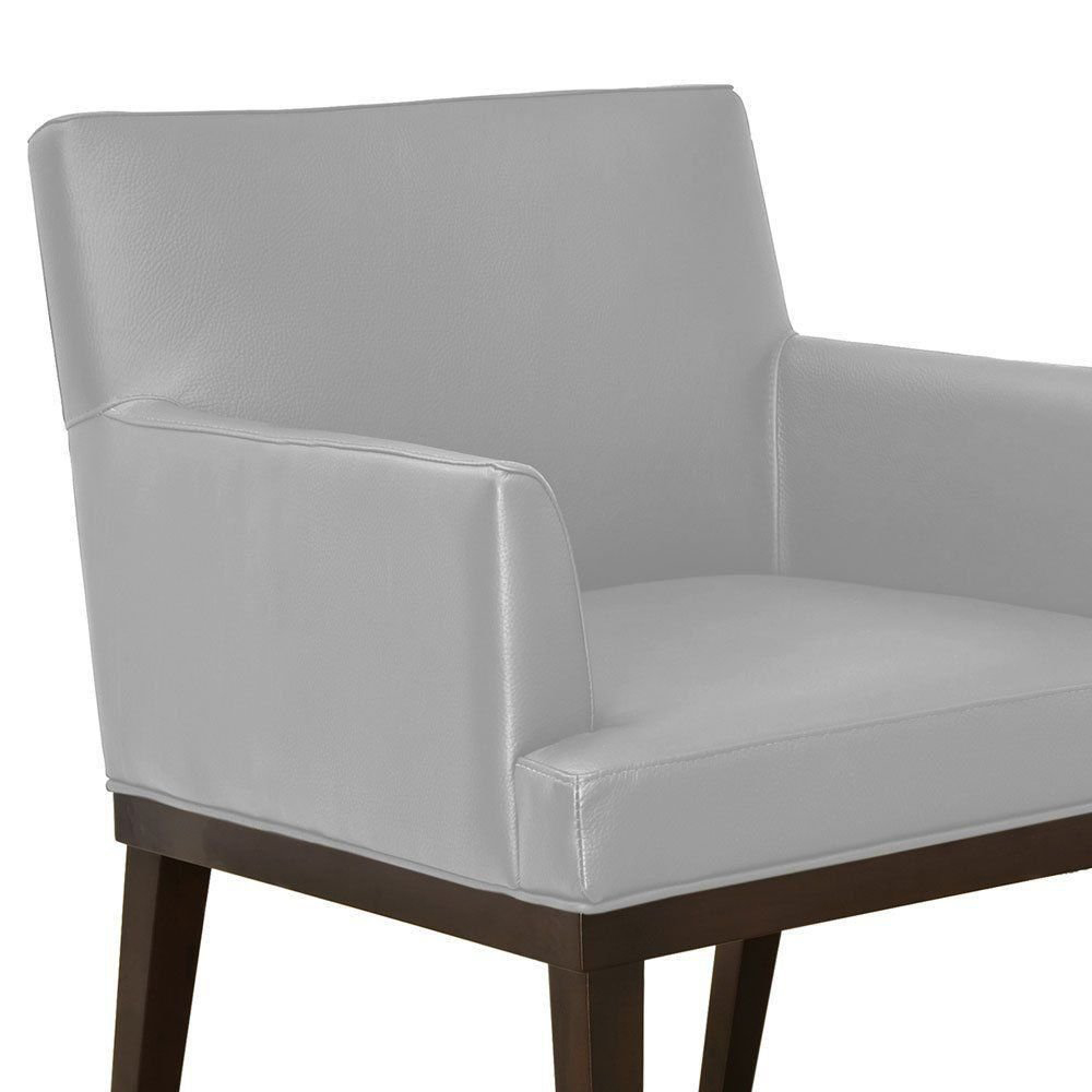 Kit 02 Poltronas Vitória Sala e Recepção Napa Cinza - DS Estofados