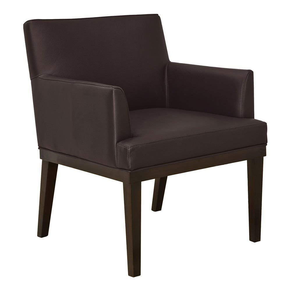 Kit 02 Poltronas Vitória Sala e Recepção Napa Marrom - DS Estofados
